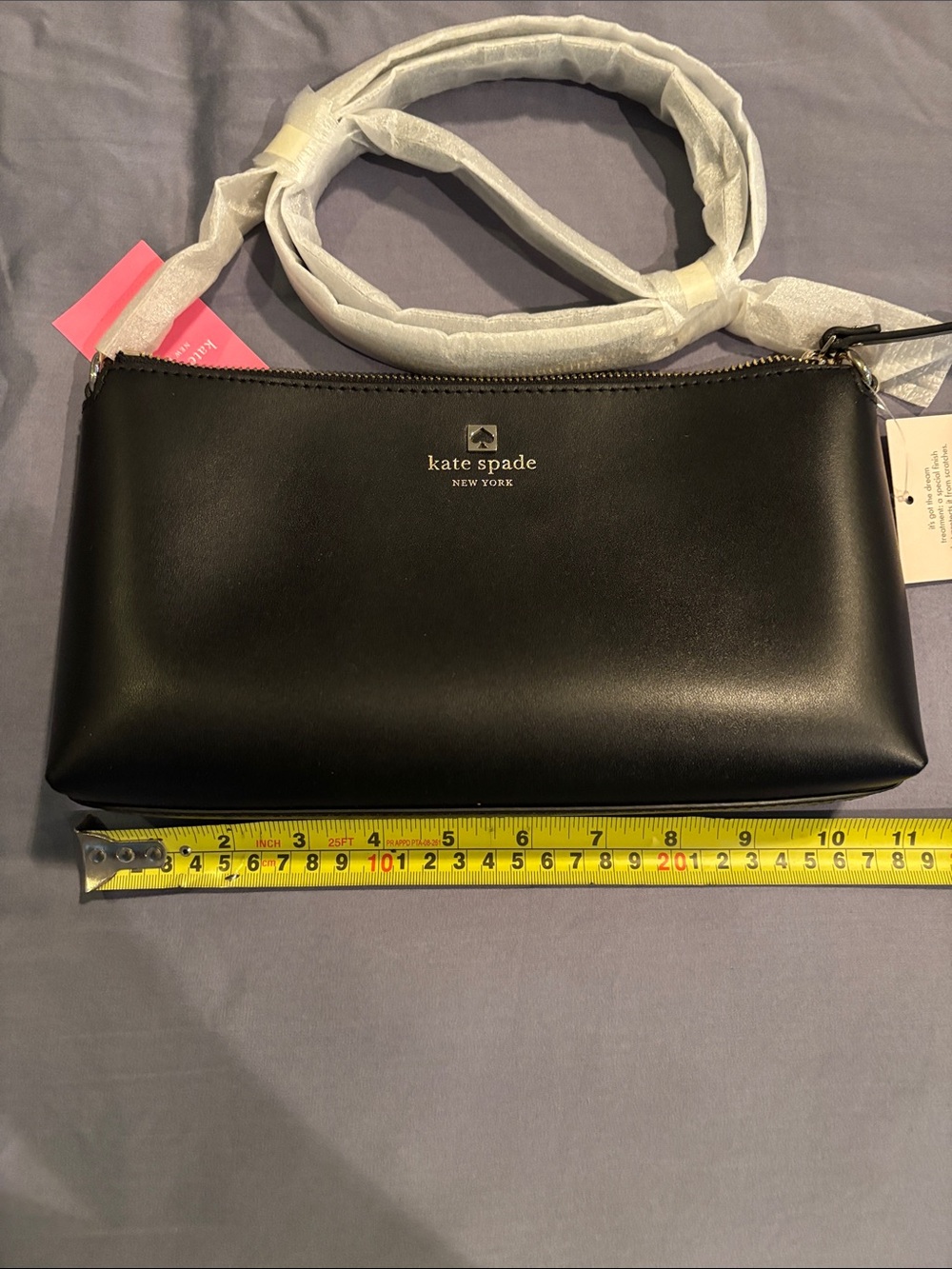 kate spade Black Leather Crossbody with Gold Logo Zip - Picture 4 of 5